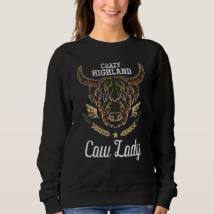 Farming Cattle Farmer Women Scottish Highland Cow Sweatshirt