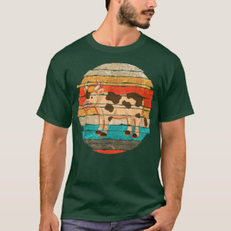 Farming Cow Lover Farm Animal Farmer Retro Cow T-Shirt
