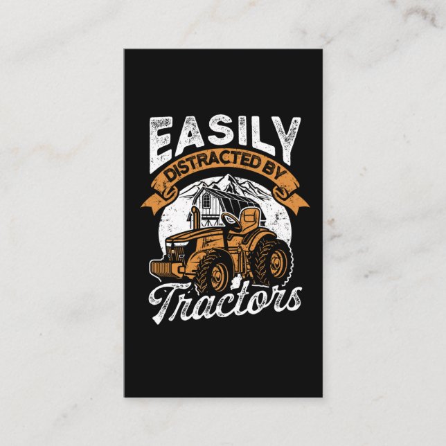 Farming Distracted By Tractors Agriculture Farmer Business Card (Front)