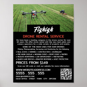 Farming Drone Portrait, Drone Rental Company Poster