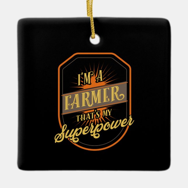 Farming Farmer Ceramic Ornament (Front)