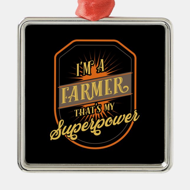 Farming Farmer Metal Ornament (Front)