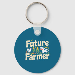 Farming Farmer Tractor Future Key Ring