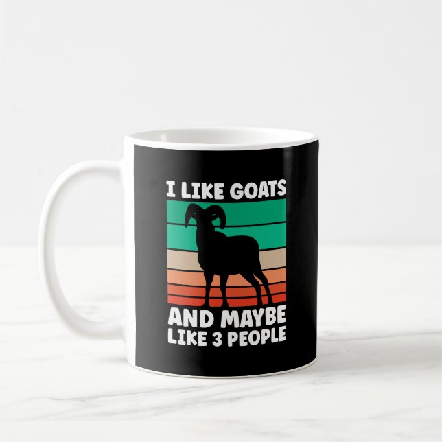 Farming Goat Lover, I Like Goats and Maybe 3 Peopl Coffee Mug (Left)