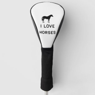 Farming I Love Horses Black Cute Gift Farm Country Golf Head Cover