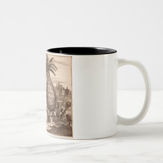 Farming Large Pineapples, illustration from a desc Two-Tone Coffee Mug (Right)