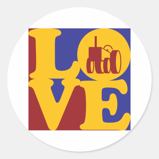 Farming Love Classic Round Sticker (Front)