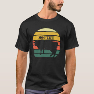 Farming Moo Life Cow Pattern T-Shirt
