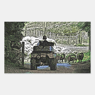 FARMING RECTANGULAR STICKER
