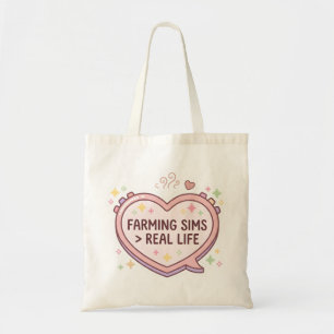 Farming Sims Greater Than Real Life Canvas Tote Bag