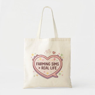 Farming Sims Greater Than Real Life Canvas Tote Bag