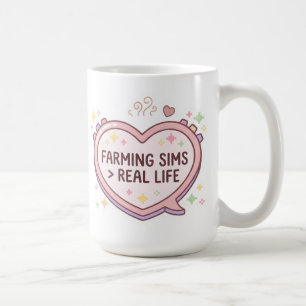 Farming Sims Greater Than Real Life Heart Console Coffee Mug