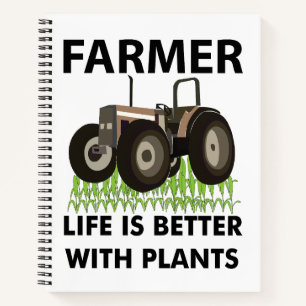 Farming Tractor Field Farmer Notebook