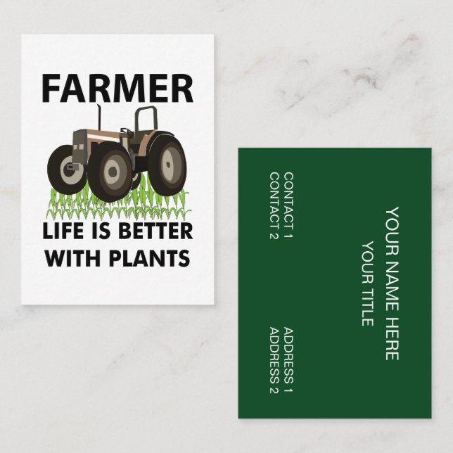 Farming Tractor Field Farmers Market Farmer Business Card (Front/Back)