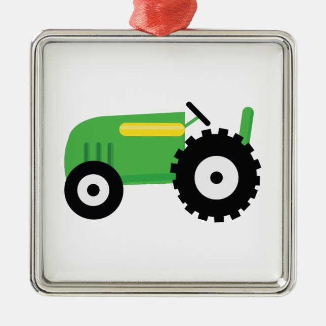 Farming Tractor Metal Ornament (Front)