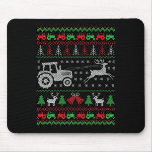 Farming Tractor Reindeer Farm Funny Farmer Ugly Ch Mouse Pad
