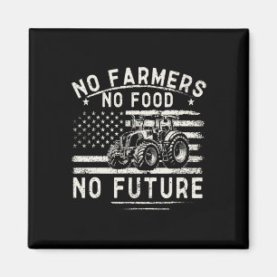 Farming Tractors Usa Flag No Farmers No Food Farm Magnet