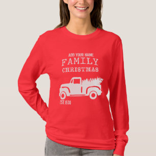 Farming Truck Family Christmas   Personalise It! T-Shirt