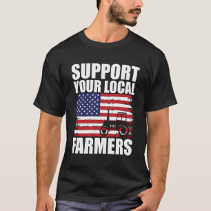 Farming Us Flag - Tractor Agriculture Farmer Farm T-Shirt