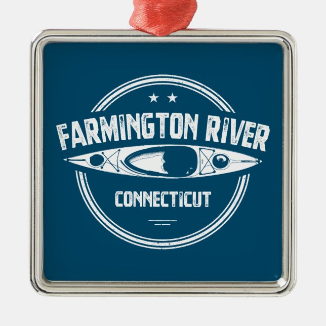 Farmington River Connecticut Kayaking Metal Ornament (Front)