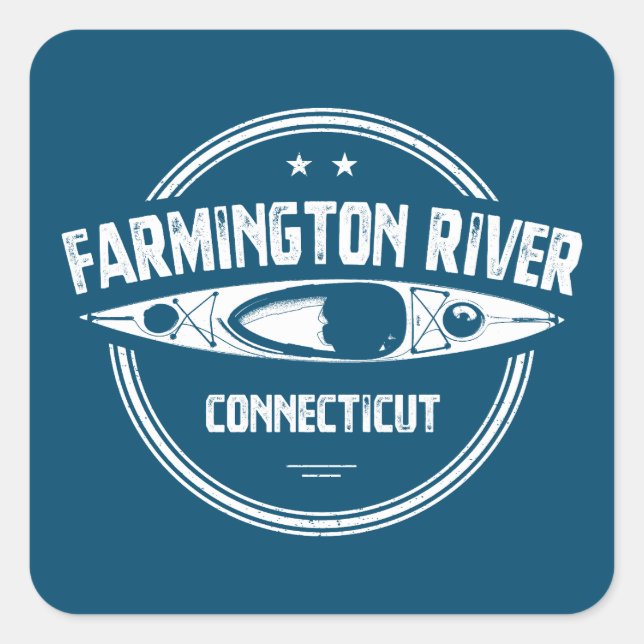 Farmington River Connecticut Kayaking Square Sticker (Front)