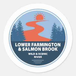 Farmington & Salmon Brook Wild & Scenic River Classic Round Sticker