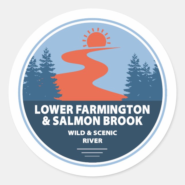 Farmington & Salmon Brook Wild & Scenic River Classic Round Sticker (Front)