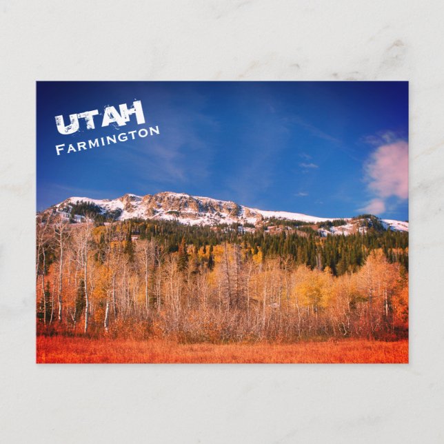 Farmington, Utah, Wasatch Mountains Landscape Postcard (Front)