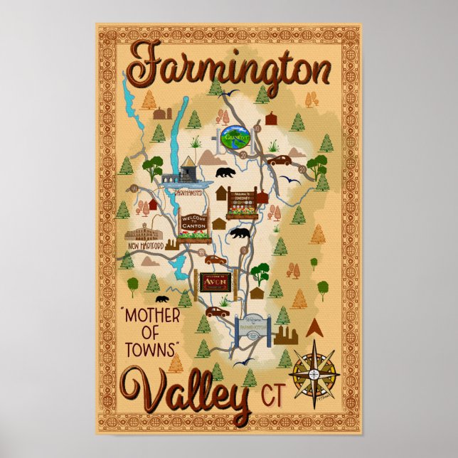Farmington Valley, Connecticut 11x17 poster (Front)