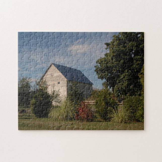 Farmland Landscape Photo with Garden and Barn Jigsaw Puzzle (Horizontal)