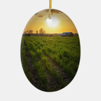 Farmland Sunset Ceramic Tree Decoration
