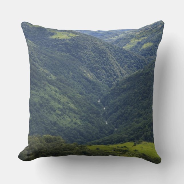 Farmlands and Himalaya forest in Mangdue valley Cushion (Front)