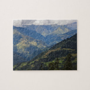 Farmlands and village in the Himalayas Jigsaw Puzzle