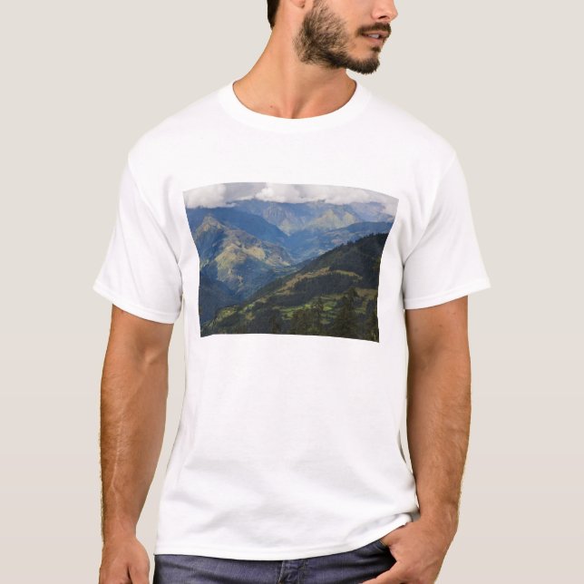 Farmlands and village in the Himalayas T-Shirt (Front)