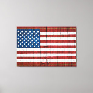 Farms American Flag Barn Mural Canvas Print