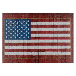 Farms   American Flag Barn Mural Cutting Board