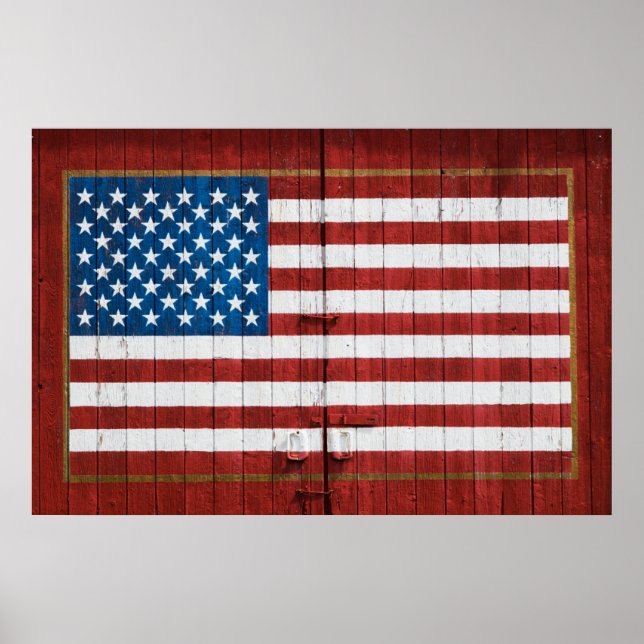 Farms | American Flag Barn Mural Poster (Front)