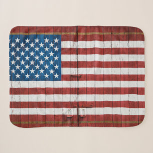 Farms American Flag Barn Mural Sherpa Blanket