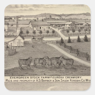 Farms and creamery, Salem and Bristol Tp Square Sticker