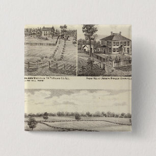 Farms and residences in Magnolia 15 Cm Square Badge