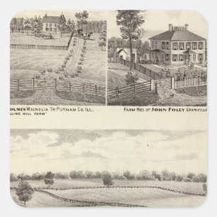 Farms and residences in Magnolia Square Sticker