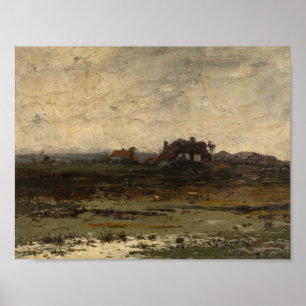 Farms at Sunset Jean Pierre Francois Lamoriniere Poster