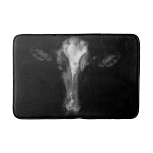 Farms   B&W Cow Head Shot Bath Mat