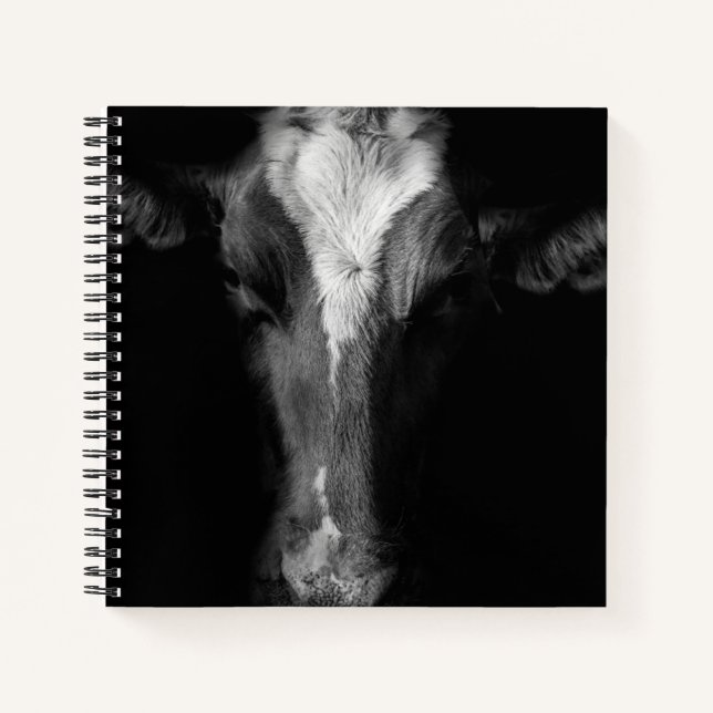 Farms | B&W Cow Head Shot Notebook (Front)