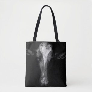 Farms B&W Cow Head Shot Tote Bag