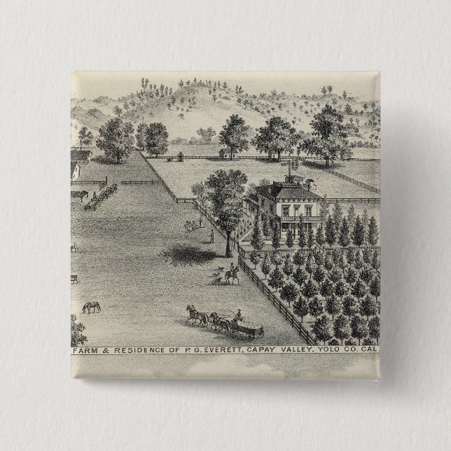 Farms, Capay Valley, Madison 15 Cm Square Badge (Front)