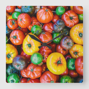 Farms   Colourful Tomato Harvest Square Wall Clock