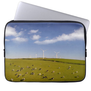 Farms Cows Near Windmill Farm Laptop Sleeve