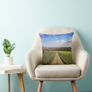 Farms English Countryside Dirt Road Cushion