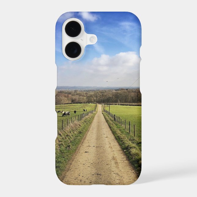 Farms | English Countryside Dirt Road iPhone Case (Back)